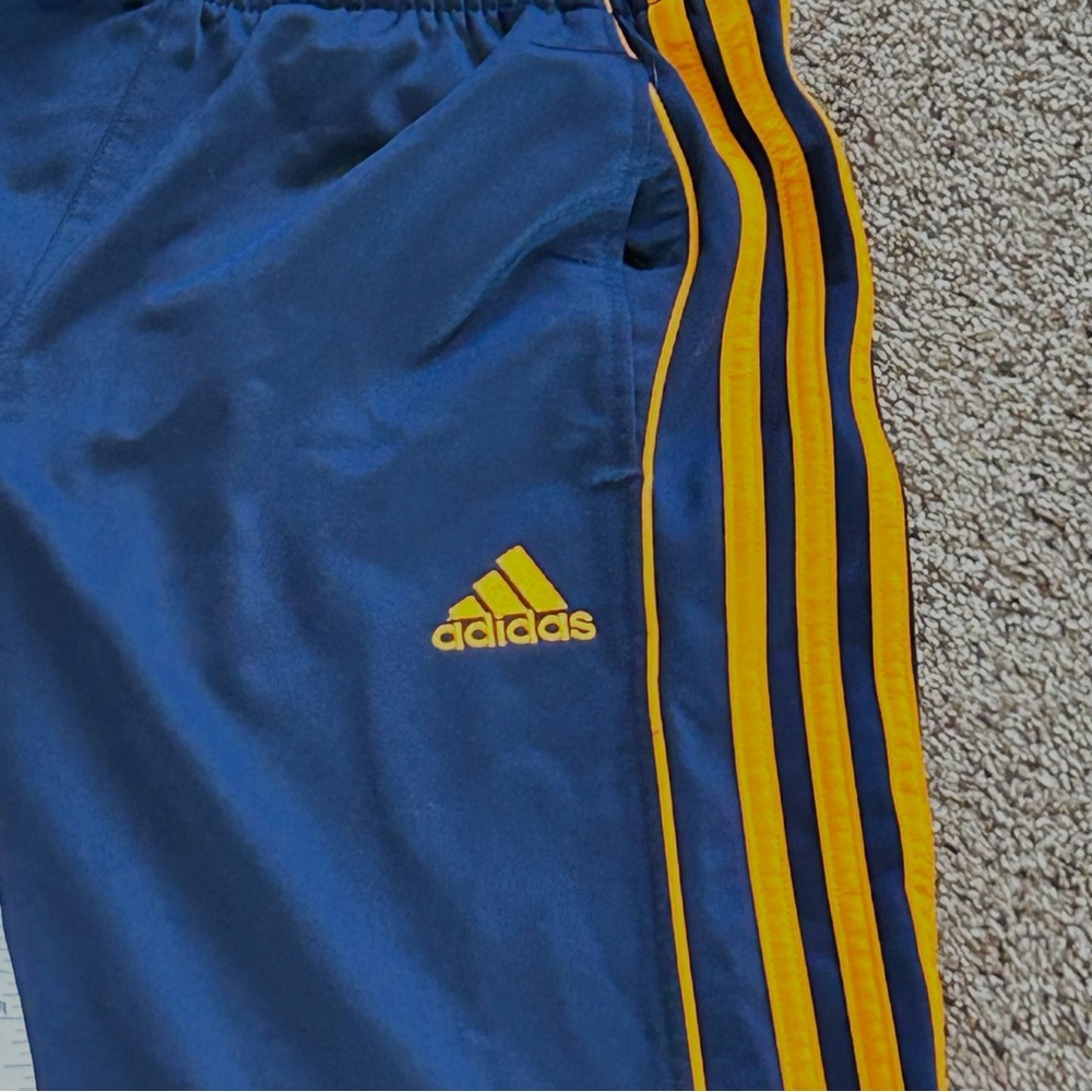 Adidas 3 Stripe Blue & Orange Activewear Track Pants Straight Leg Youth M 10/12 - Picture 5 of 14